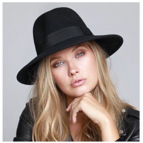 TRIXIE- Black Wool Felt Banded Classic Fedora - Picture 2 of 6